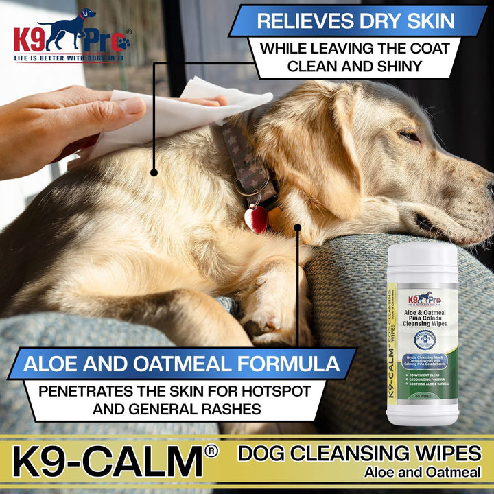 K9 Pro Dog Wipes Cleaning Deodorizing for Paws and Butt - All Natural Pet Wipes for Dogs, Premium Puppy Wipes for Dogs Feet and Dog Face Wipes, Dog Paw Wipes, Dog Bath Wipes for Dogs Feet (60 Count) Brand: K9 Pro - k9pro-store