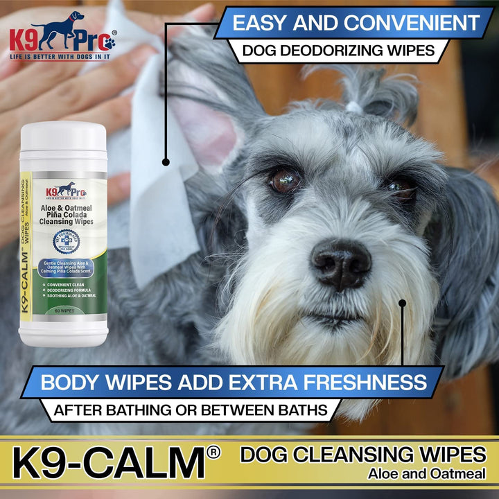 K9 Pro Dog Wipes Cleaning Deodorizing for Paws and Butt - All Natural Pet Wipes for Dogs, Premium Puppy Wipes for Dogs Feet and Dog Face Wipes, Dog Paw Wipes, Dog Bath Wipes for Dogs Feet (60 Count) Brand: K9 Pro - k9pro-store