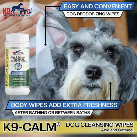 Image of K9 Pro Dog Wipes Cleaning Deodorizing for Paws and Butt - All Natural Pet Wipes for Dogs, Premium Puppy Wipes for Dogs Feet and Dog Face Wipes, Dog Paw Wipes, Dog Bath Wipes for Dogs Feet (60 Count) Brand: K9 Pro - k9pro-store